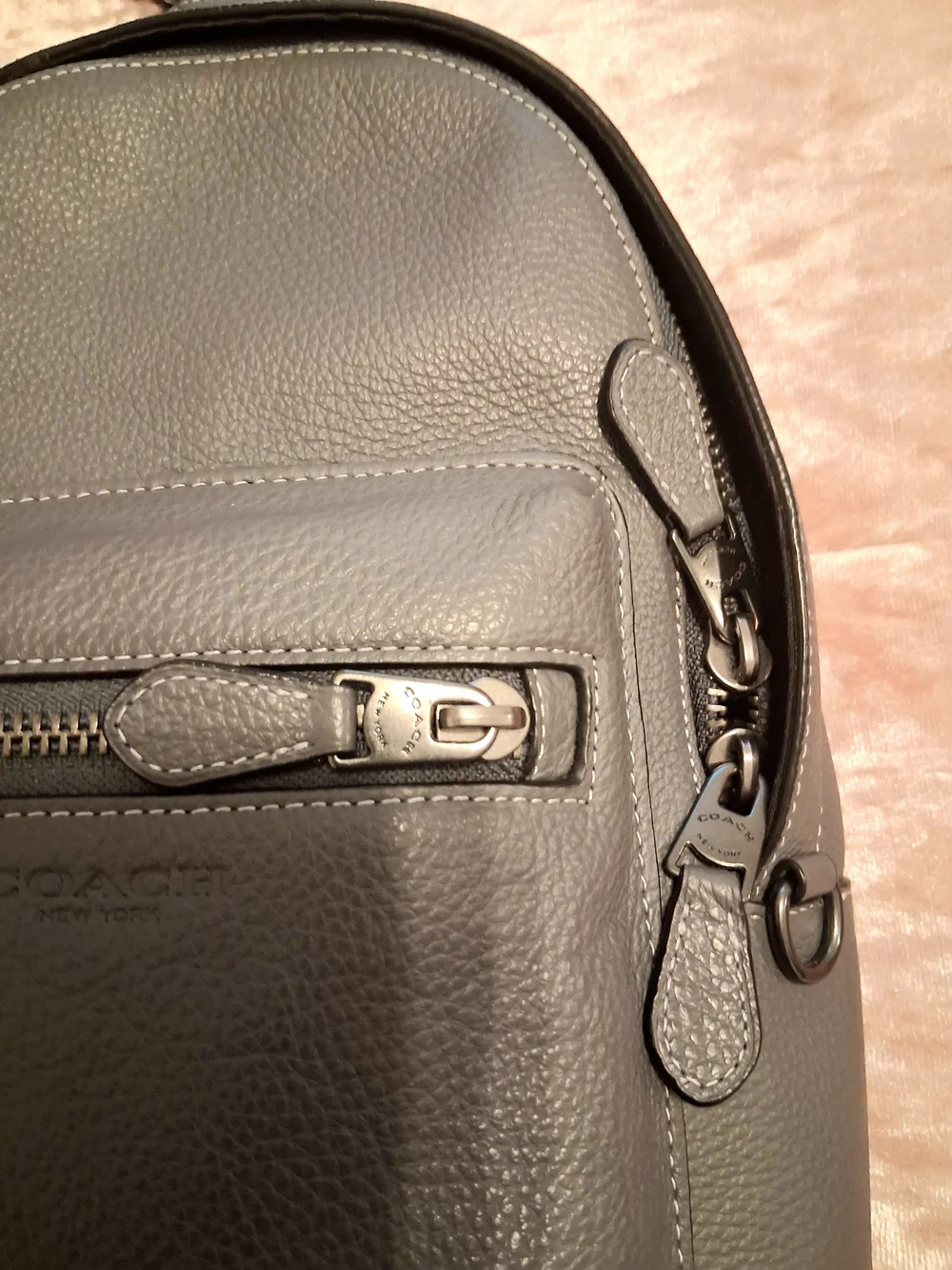 Coach Men's Gray Leather Sling Bag